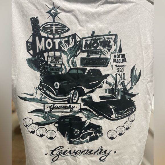 NWOT Men’s X-Large Givenchy Motel Cars Print Cotton T-Shirt In White/Multicolor - Picture 11 of 14